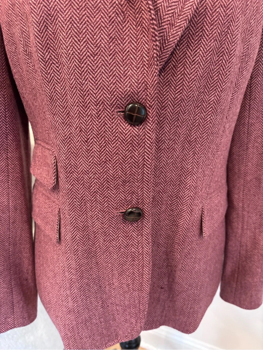 J. Crew Sommerset English Wool Women's Blazer in Herringbone Pink size 10